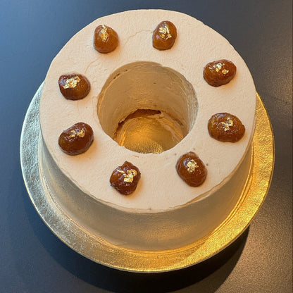 SEASONAL FROSTED ANGEL CAKE - MARRONS GLACES